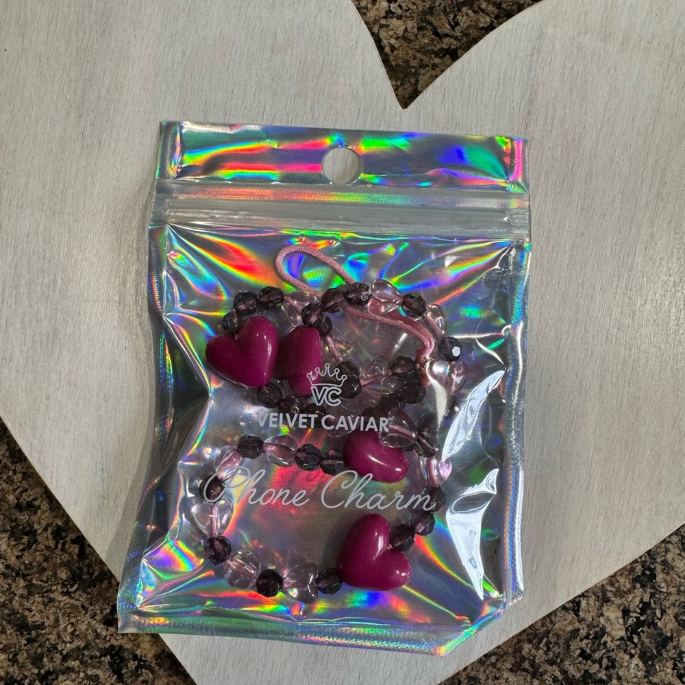 Velvet Caviar Purple Heart Phone Charm